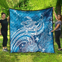 World Ocean Day Polynesian Pattern Quilt Crystal Waves