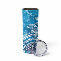 World Ocean Day Polynesian Pattern Skinny Tumbler Crystal Waves