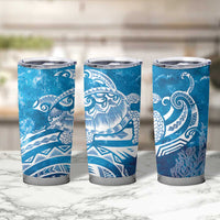 World Ocean Day Polynesian Pattern Tumbler Cup Crystal Waves