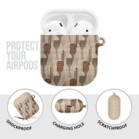 Aloha Hawaii Vintage Kahili Pa'a Lima AirPods Case Palaka Print Cozy Beige