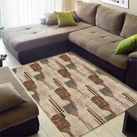 Aloha Hawaii Vintage Kahili Pa'a Lima Area Rug Palaka Print Cozy Beige