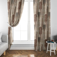 Aloha Hawaii Vintage Kahili Pa'a Lima Window Curtain Palaka Print Cozy Beige