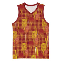 Aloha Hawaii Vintage Kahili Pa'a Lima Basketball Jersey Palaka Print Hilo Royal Red-Yellow