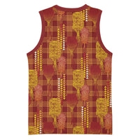 Aloha Hawaii Vintage Kahili Pa'a Lima Basketball Jersey Palaka Print Hilo Royal Red-Yellow