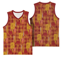 Aloha Hawaii Vintage Kahili Pa'a Lima Basketball Jersey Palaka Print Hilo Royal Red-Yellow