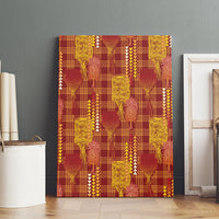 Aloha Hawaii Vintage Kahili Pa'a Lima Canvas Wall Art Palaka Print Hilo Royal Red-Yellow