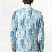 Aloha Hawaii Vintage Kahili Pa'a Lima Blazer Palaka Print Oceanic Turquoise