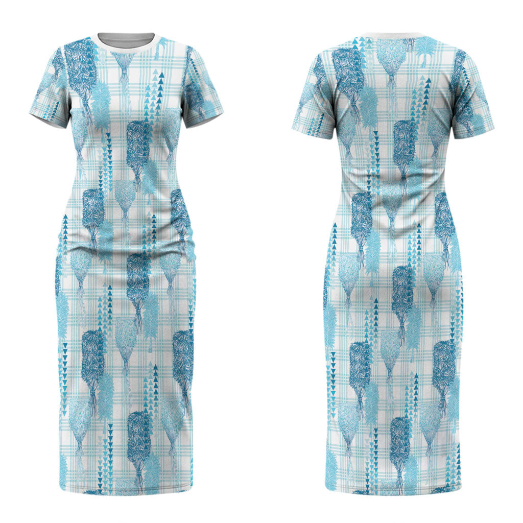 Aloha Hawaii Vintage Kahili Pa'a Lima Couples Matching Short Sleeve Bodycon Dress and Long Sleeve Button Shirt Palaka Print Oceanic Turquoise