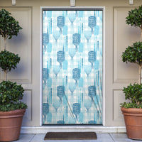 Aloha Hawaii Vintage Kahili Pa'a Lima Door Cover Palaka Print Oceanic Turquoise