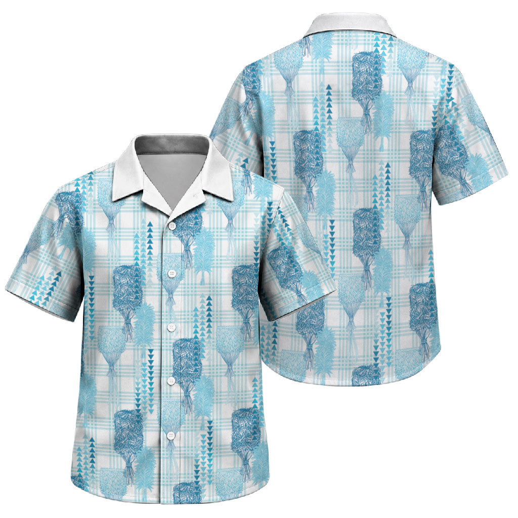 Aloha Hawaii Vintage Kahili Pa'a Lima Family Matching Long Sleeve Bodycon Dress and Hawaiian Shirt Palaka Print Oceanic Turquoise