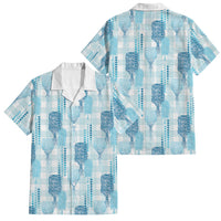 Aloha Hawaii Vintage Kahili Pa'a Lima Family Matching Short Sleeve Bodycon Dress and Hawaiian Shirt Palaka Print Oceanic Turquoise
