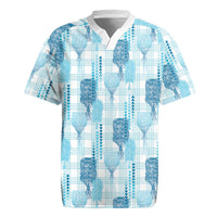 Aloha Hawaii Vintage Kahili Pa'a Lima Rugby Jersey Palaka Print Oceanic Turquoise