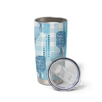 Aloha Hawaii Vintage Kahili Pa'a Lima Tumbler Cup Palaka Print Oceanic Turquoise