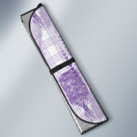 Aloha Hawaii Vintage Kahili Pa'a Lima Auto Sun Shade Palaka Print Pastel Lavender