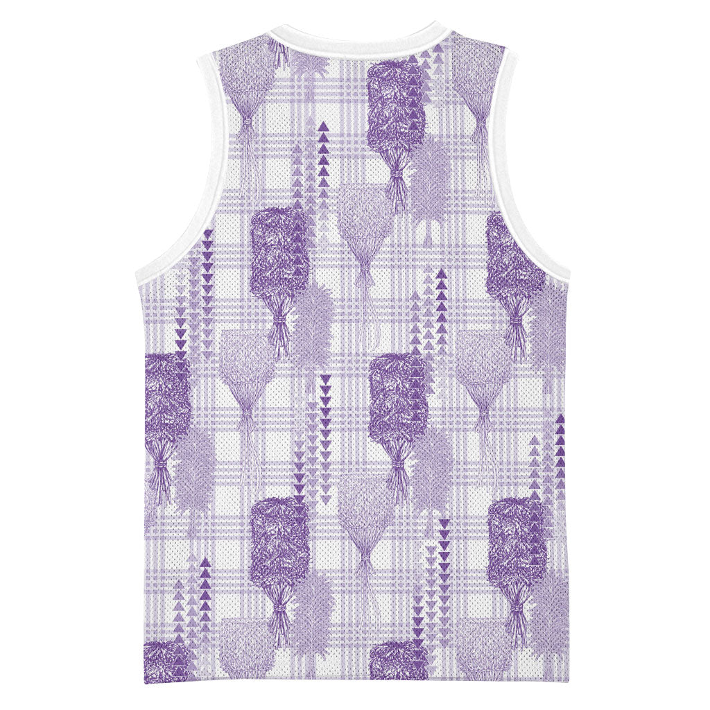 Aloha Hawaii Vintage Kahili Pa'a Lima Basketball Jersey Palaka Print Pastel Lavender