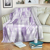 Aloha Hawaii Vintage Kahili Pa'a Lima Blanket Palaka Print Pastel Lavender