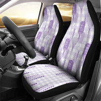 Aloha Hawaii Vintage Kahili Pa'a Lima Car Seat Cover Palaka Print Pastel Lavender