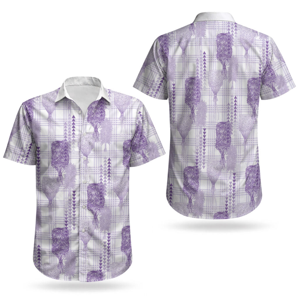 Aloha Hawaii Vintage Kahili Pa'a Lima Couples Matching Tank Maxi Dress and Hawaiian Shirt Palaka Print Pastel Lavender