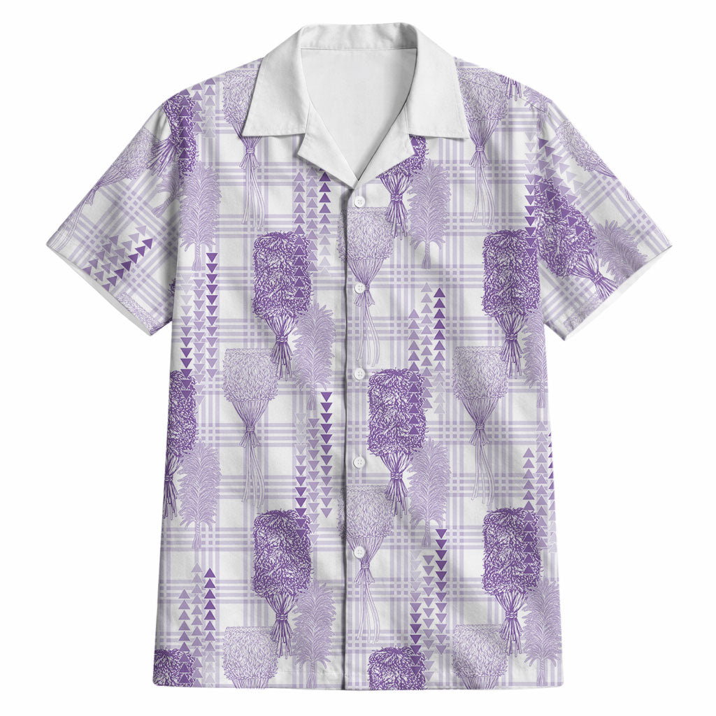 Aloha Hawaii Vintage Kahili Pa'a Lima Hawaiian Shirt Palaka Print Pastel Lavender