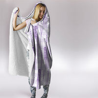 Aloha Hawaii Vintage Kahili Pa'a Lima Hooded Blanket Palaka Print Pastel Lavender