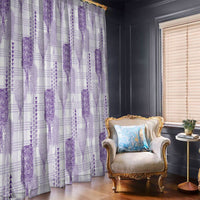 Aloha Hawaii Vintage Kahili Pa'a Lima Window Curtain Palaka Print Pastel Lavender