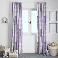 Aloha Hawaii Vintage Kahili Pa'a Lima Window Curtain Palaka Print Pastel Lavender