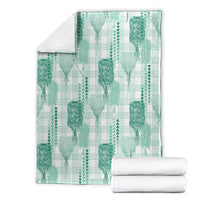 Aloha Hawaii Vintage Kahili Pa'a Lima Blanket Palaka Print Mossy Teal