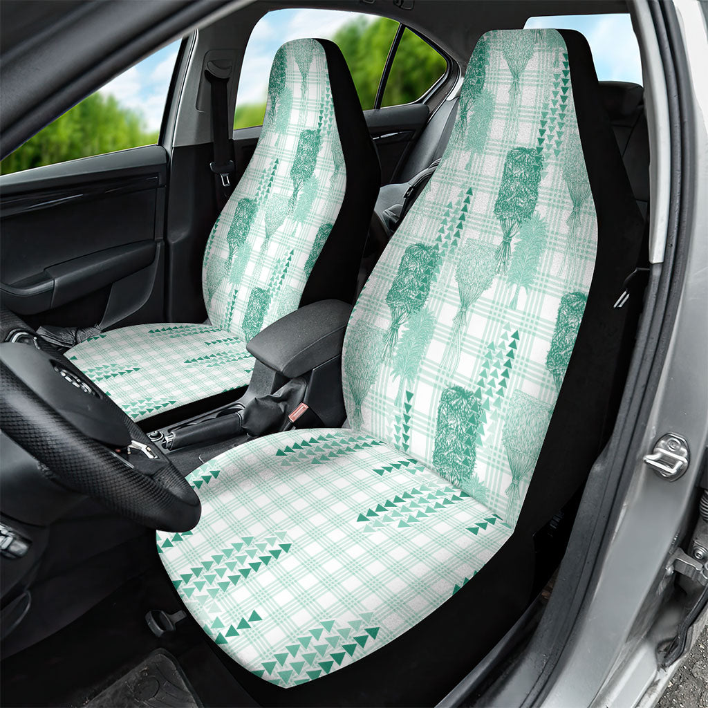 Aloha Hawaii Vintage Kahili Pa'a Lima Car Seat Cover Palaka Print Mossy Teal