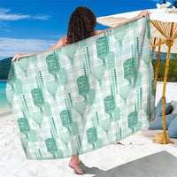 Aloha Hawaii Vintage Kahili Pa'a Lima Sarong Palaka Print Mossy Teal