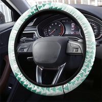 Aloha Hawaii Vintage Kahili Pa'a Lima Steering Wheel Cover Palaka Print Mossy Teal