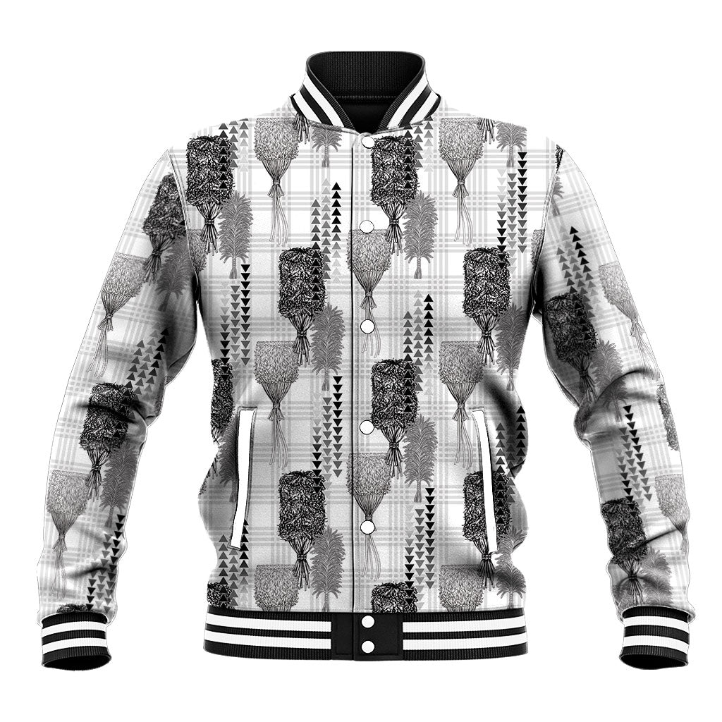 Aloha Hawaii Vintage Kahili Pa'a Lima Baseball Jacket Palaka Print Hinahina