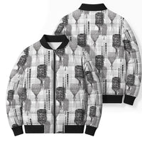 Aloha Hawaii Vintage Kahili Pa'a Lima Bomber Puffer Jacket Palaka Print Hinahina