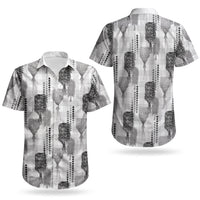 Aloha Hawaii Vintage Kahili Pa'a Lima Couples Matching Puletasi and Hawaiian Shirt Palaka Print Hinahina