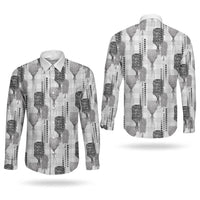 Aloha Hawaii Vintage Kahili Pa'a Lima Couples Matching Tank Maxi Dress and Long Sleeve Button Shirt Palaka Print Hinahina