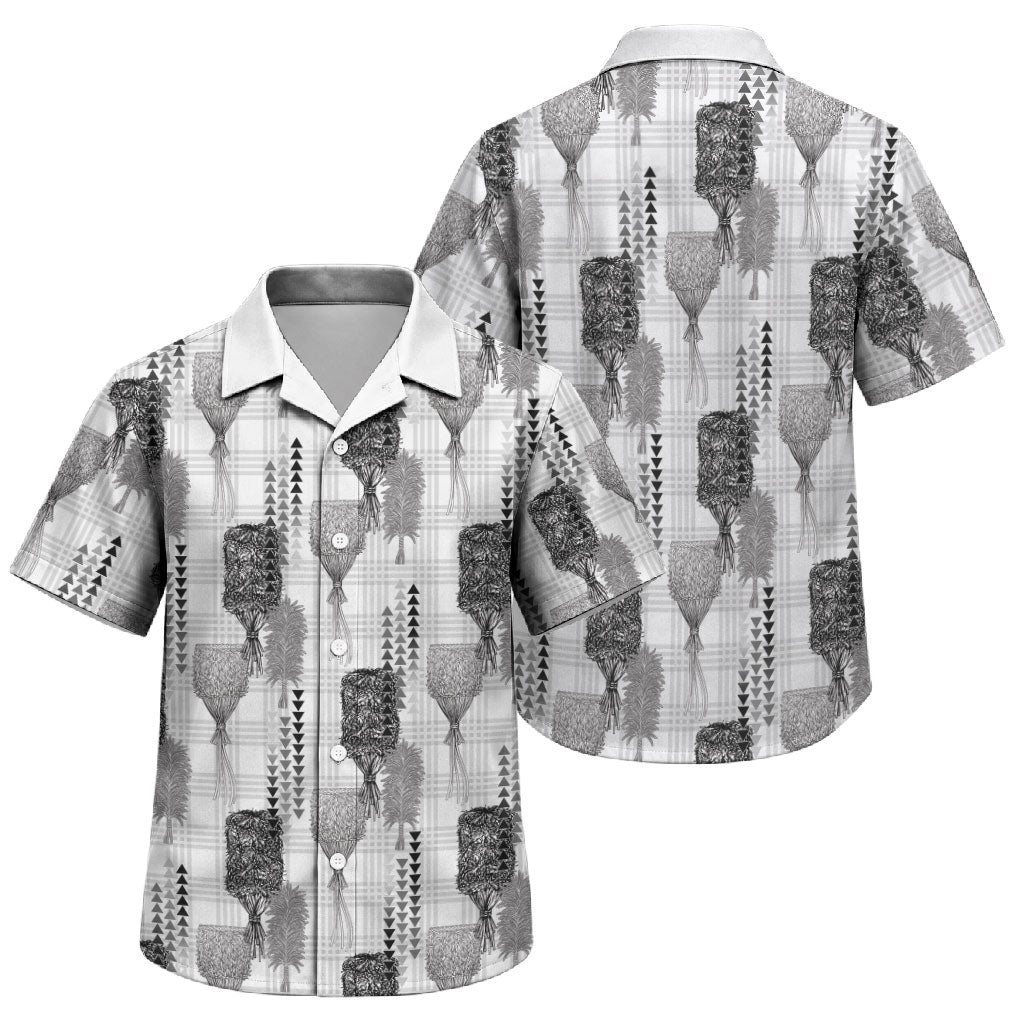 Aloha Hawaii Vintage Kahili Pa'a Lima Family Matching Mermaid Dress and Hawaiian Shirt Palaka Print Hinahina