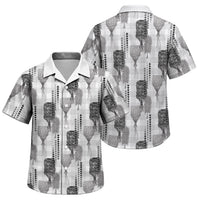 Aloha Hawaii Vintage Kahili Pa'a Lima Family Matching Off Shoulder Maxi Dress and Hawaiian Shirt Palaka Print Hinahina