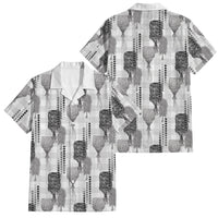Aloha Hawaii Vintage Kahili Pa'a Lima Family Matching Summer Maxi Dress and Hawaiian Shirt Palaka Print Hinahina