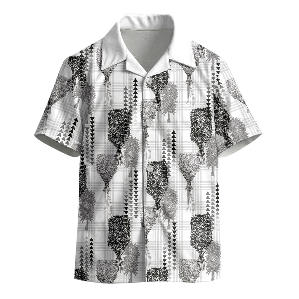 Aloha Hawaii Vintage Kahili Pa'a Lima Kid Hawaiian Shirt Palaka Print Hinahina
