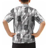 Aloha Hawaii Vintage Kahili Pa'a Lima Kid Hawaiian Shirt Palaka Print Hinahina