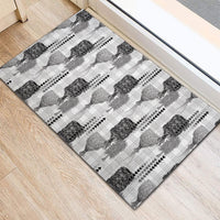 Aloha Hawaii Vintage Kahili Pa'a Lima Rubber Doormat Palaka Print Hinahina