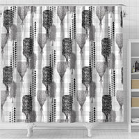 Aloha Hawaii Vintage Kahili Pa'a Lima Shower Curtain Palaka Print Hinahina
