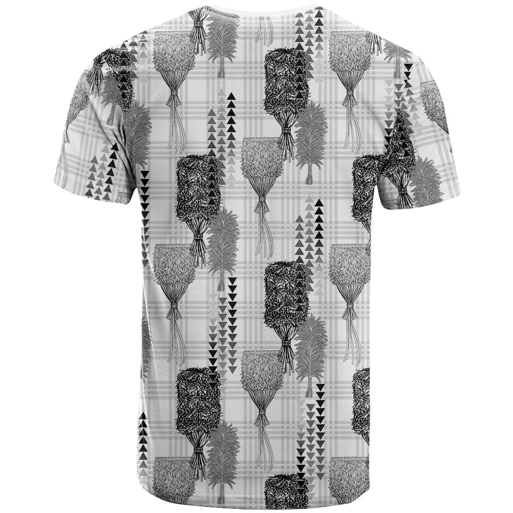 Aloha Hawaii Vintage Kahili Pa'a Lima T Shirt Palaka Print Hinahina