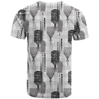 Aloha Hawaii Vintage Kahili Pa'a Lima T Shirt Palaka Print Hinahina