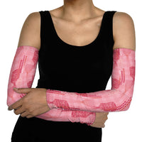 Aloha Hawaii Vintage Kahili Pa'a Lima Arm Sleeves Palaka Print Berry Pink