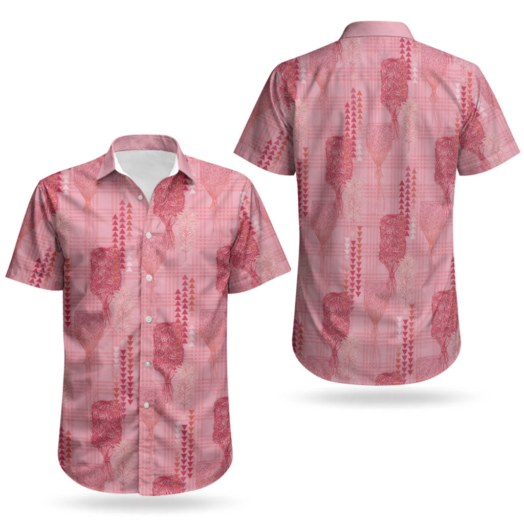 Aloha Hawaii Vintage Kahili Pa'a Lima Couples Matching Tank Maxi Dress and Hawaiian Shirt Palaka Print Berry Pink