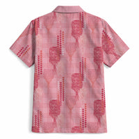 Aloha Hawaii Vintage Kahili Pa'a Lima Hawaiian Shirt Palaka Print Berry Pink
