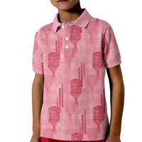 Aloha Hawaii Vintage Kahili Pa'a Lima Kid Polo Shirt Palaka Print Berry Pink