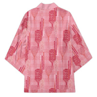 Aloha Hawaii Vintage Kahili Pa'a Lima Kimono Palaka Print Berry Pink