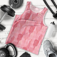 Aloha Hawaii Vintage Kahili Pa'a Lima Men Tank Top Palaka Print Berry Pink