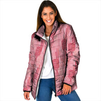 Aloha Hawaii Vintage Kahili Pa'a Lima Padded Jacket Palaka Print Berry Pink